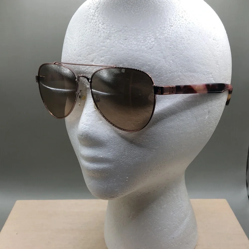 Tory Burch TY6070 Aviator Double Bridge Gold Metal Sunglasses 57-14-140 mm